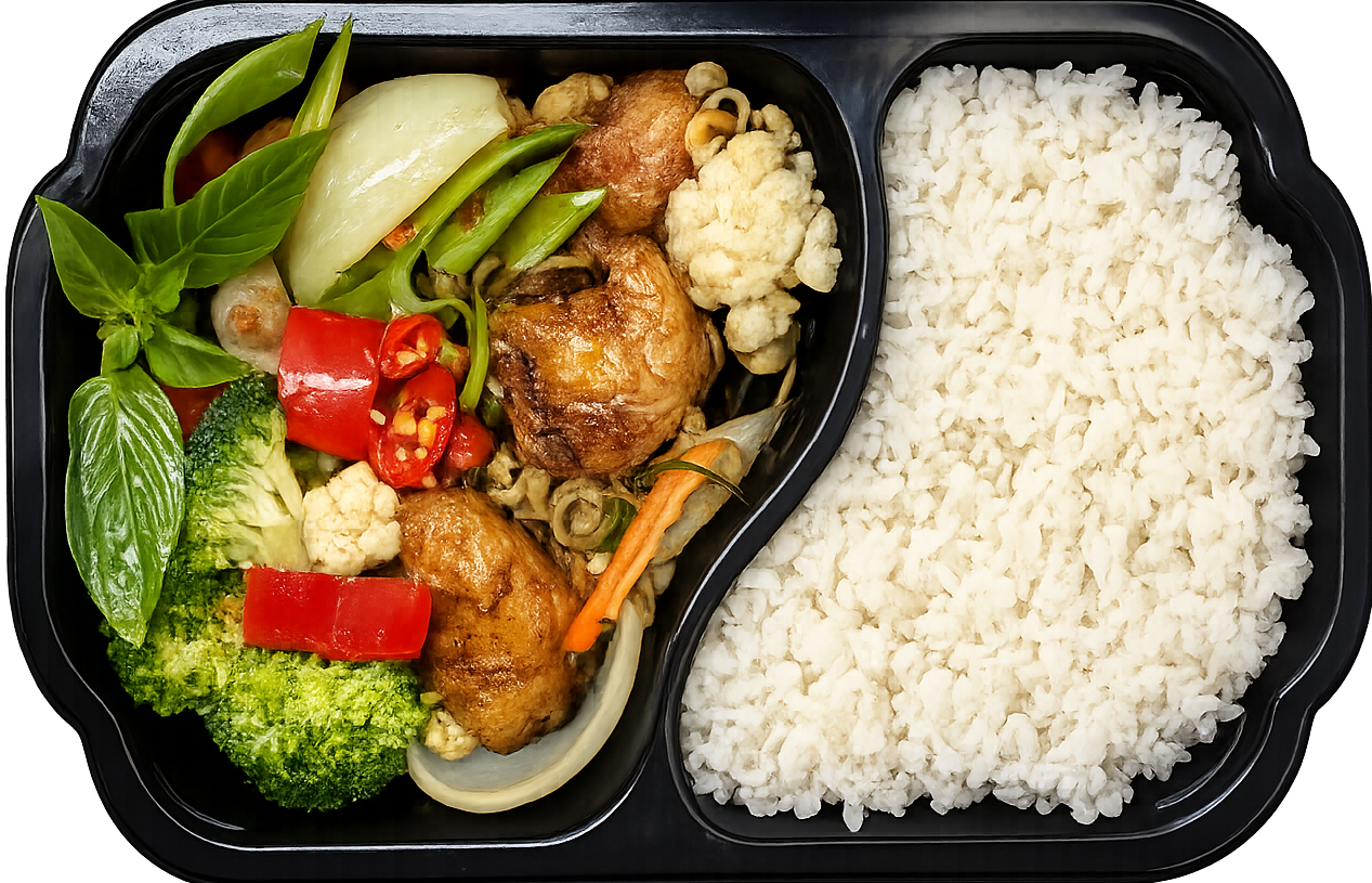 Thai kyllingwok med grønnsaker og jasminris