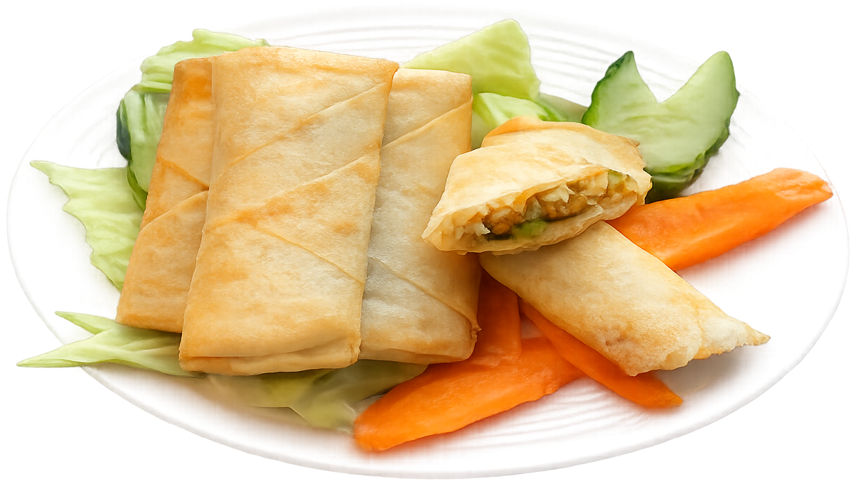 Klassiske vårruller med grønnsaksfyll og sprø skorpe